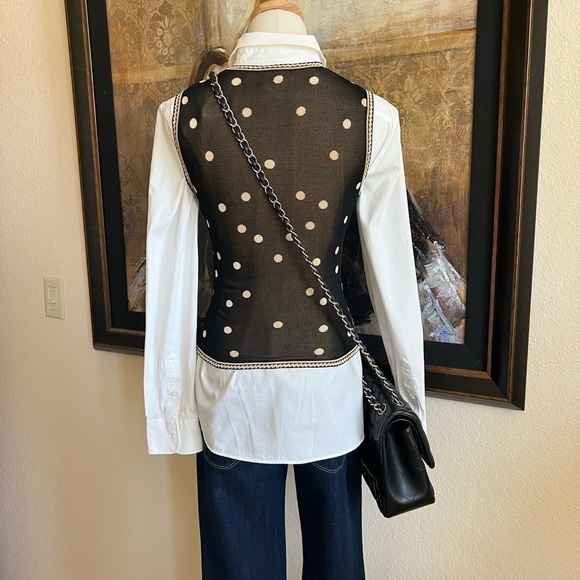 Chanel Top Black/Brown Tan Camelia Design Size 36/ US 4-6. - Picture 15 of 15